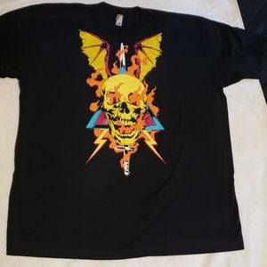 Black "Flaming Skull" Graphic Tee